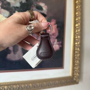 Coach vintage brown leather keychain fob